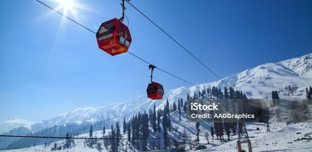 Gandola Cable car in Gulmarg, Jammu and Kashmir, India